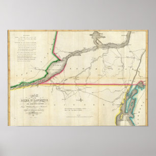 Map of the River St. Lawrence and Adjacent Country Poster