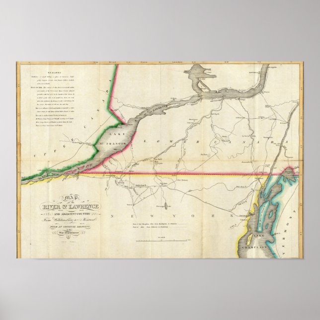 Map of the River St. Lawrence and Adjacent Country Poster (Front)