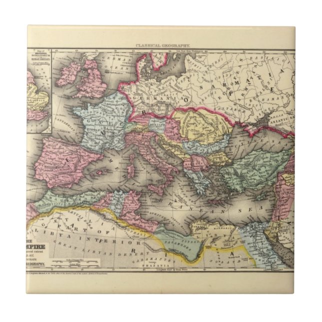 Map of the Roman Empire Tile (Front)