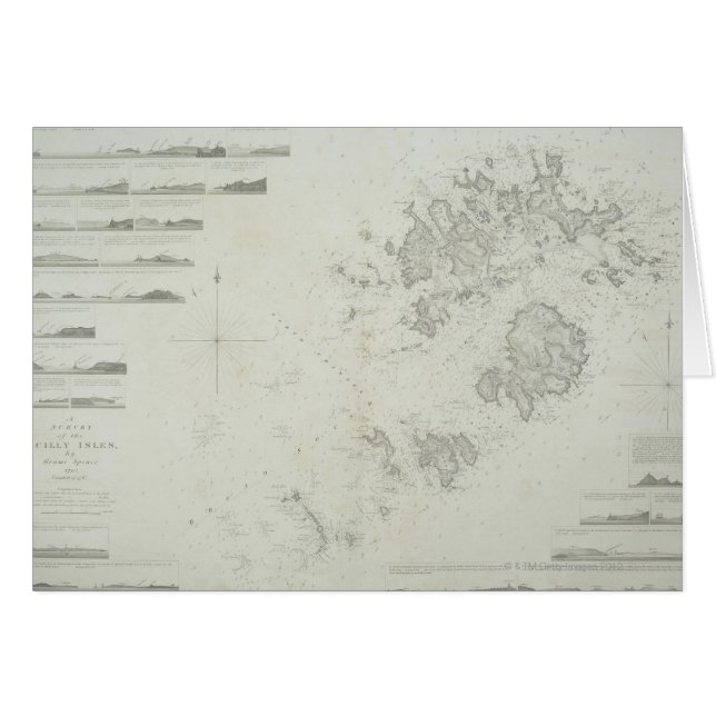 Map of the Scilly Isles in Britain (Front Horizontal)