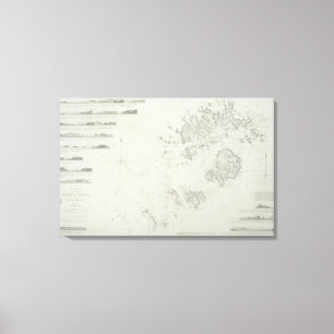 Map of the Scilly Isles in Britain Canvas Print