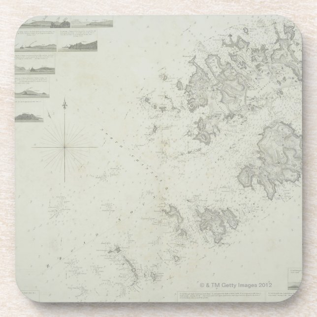 Map of the Scilly Isles in Britain Coaster (Front)