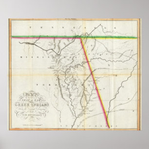 Map of the Seat of War among the Creek Indians Poster