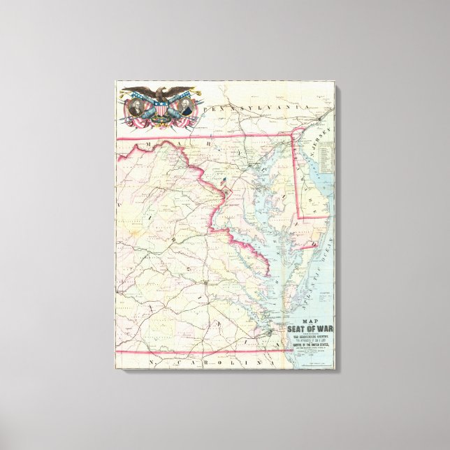 Map Of The Seat Of War Canvas Print (Front)