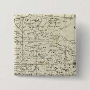 Map of the Seat of War in France 15 Cm Square Badge
