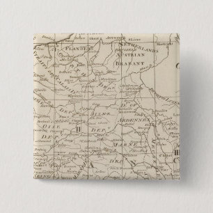 Map of the Seat of War in France 2 15 Cm Square Badge