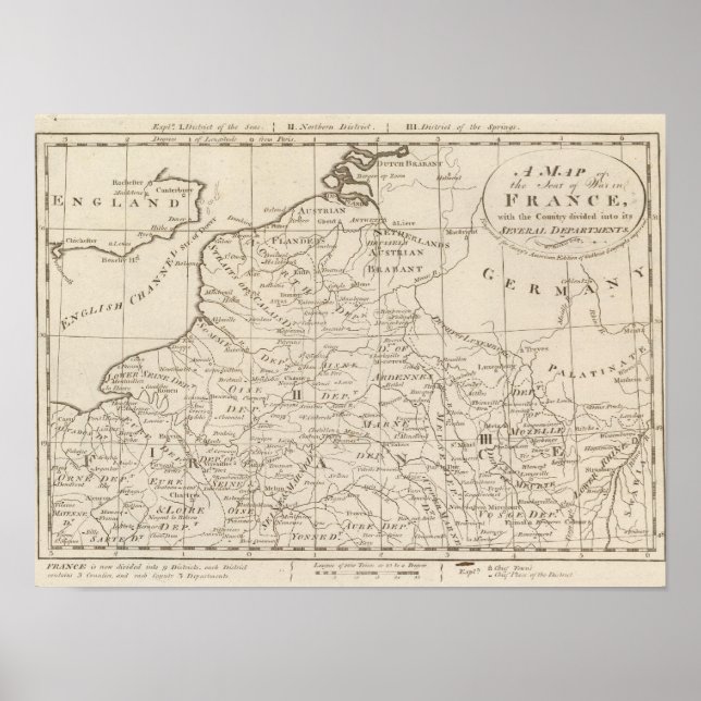 Map of the Seat of War in France 2 Poster (Front)