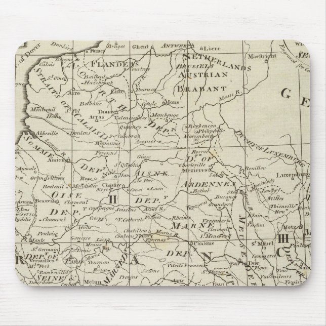 Map of the Seat of War in France Mouse Mat (Front)