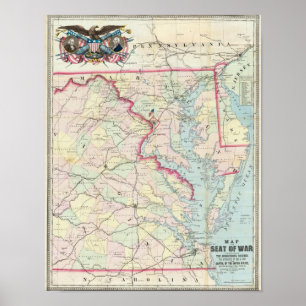 Map Of The Seat Of War Poster
