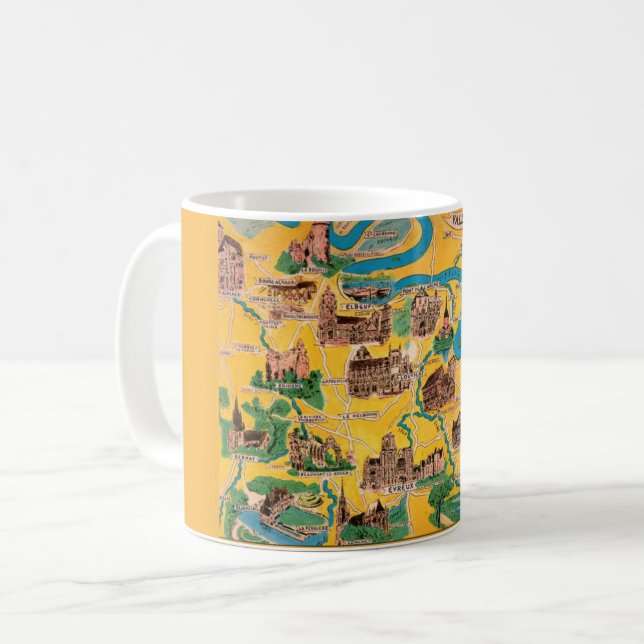 Map of the Seine Valley of France Mug (Front Left)