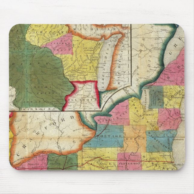 Map of the Settled Wisconsin Territory Mouse Mat (Front)