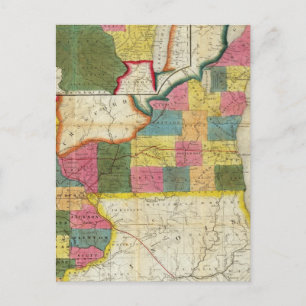 Map of the Settled Wisconsin Territory Postcard