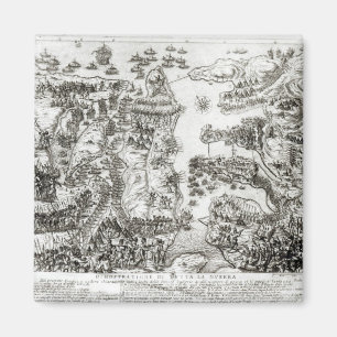 Map of the Siege of Malta in 1565 Magnet