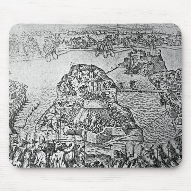 Map of the Siege of Malta in 1565 Mouse Mat (Front)