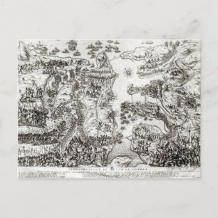 Map of the Siege of Malta in 1565 Postcard