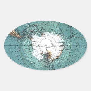 Map of the South Pole Oval Sticker
