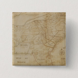 Map of the Southeastern part of North America, 172 15 Cm Square Badge