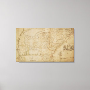 Map of the Southeastern part of North America, 172 Canvas Print