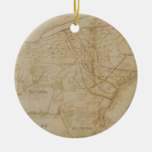 Map of the Southeastern part of North America, 172 Ceramic Tree Decoration