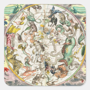 Map of the Southern Hemisphere, from 'The Celestia Square Sticker