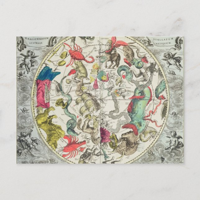 Map of the Southern Hemisphere Postcard (Front)