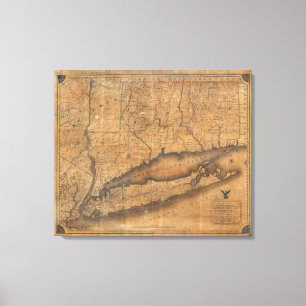 Map of the Southern part of the State of New York Canvas Print