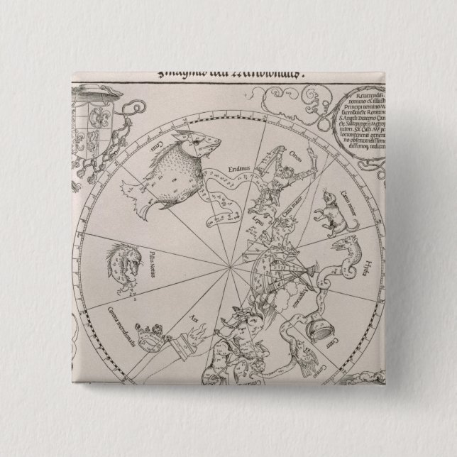 Map of the Southern Sky 15 Cm Square Badge (Front)