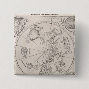 Map of the Southern Sky 15 Cm Square Badge