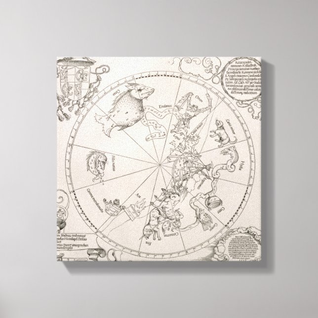 Map of the Southern Sky Canvas Print (Front)