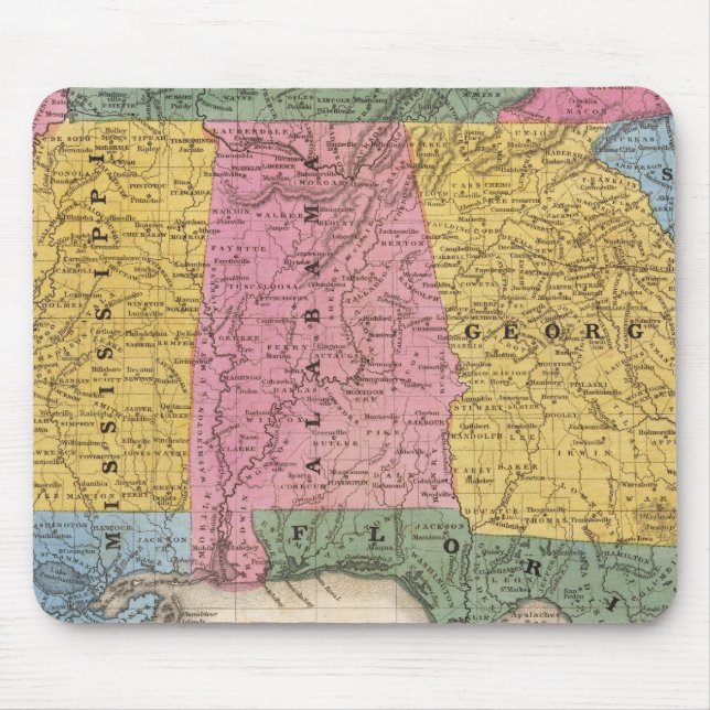 Map of the Southern States Mouse Mat (Front)