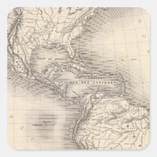 Map of the Spanish Empire in the Americas Square Sticker