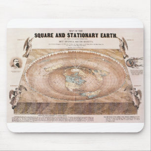 Map of the Square and Stationary Earth by Ferguson Mouse Mat