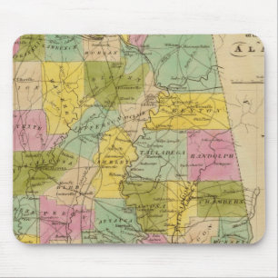 Map of the State of Alabama Mouse Mat