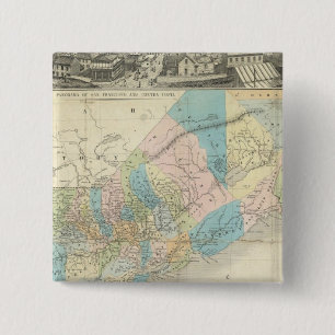 Map Of The State Of California 15 Cm Square Badge