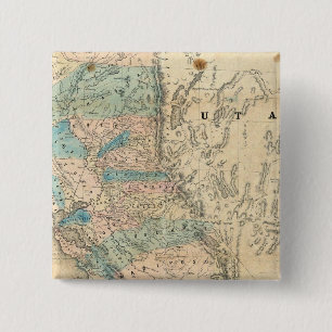 Map of the State of California 15 Cm Square Badge