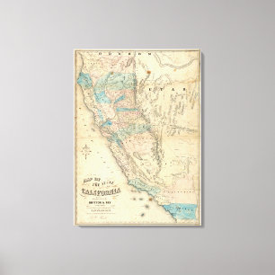 Map of the State of California Canvas Print