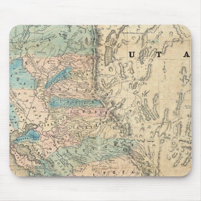 Map of the State of California Mouse Mat (Front)