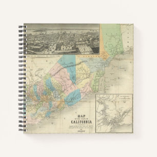 Map Of The State Of California Notebook