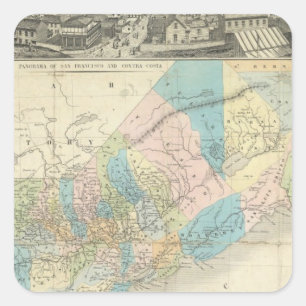 Map Of The State Of California Square Sticker