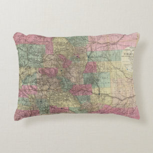 Map of the State of Colorado Decorative Cushion