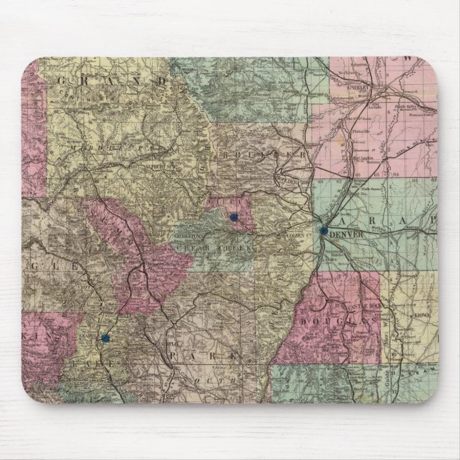 Map of the State of Colorado Mouse Mat (Front)