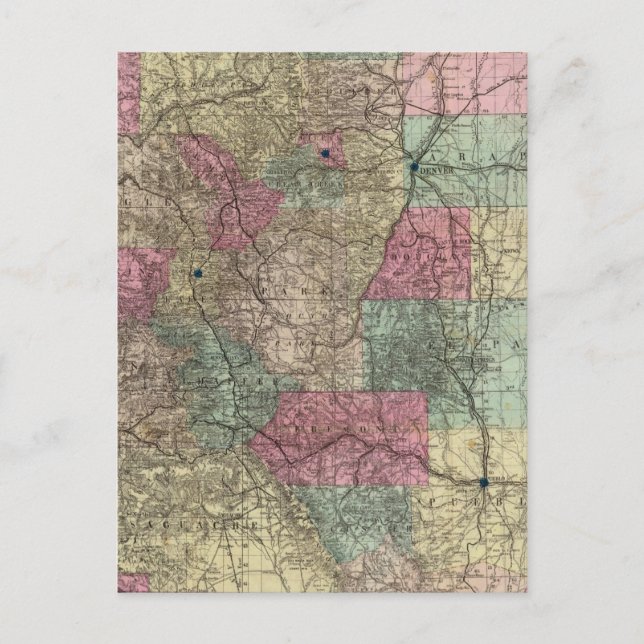 Map of the State of Colorado Postcard (Front)