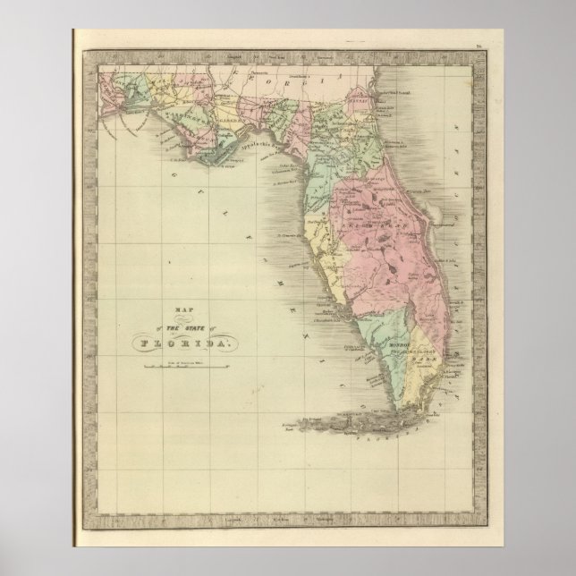 Map of the State of Florida Poster (Front)