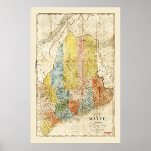 Map of the State of Maine (1843) Poster