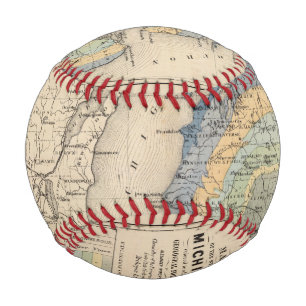 Map of the State of Michigan Baseball