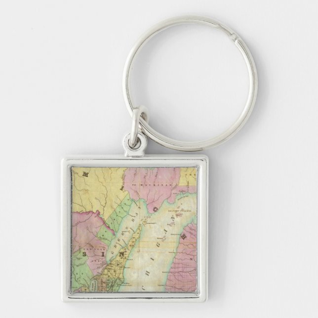 Map of the State of Michigan Key Ring (Front)