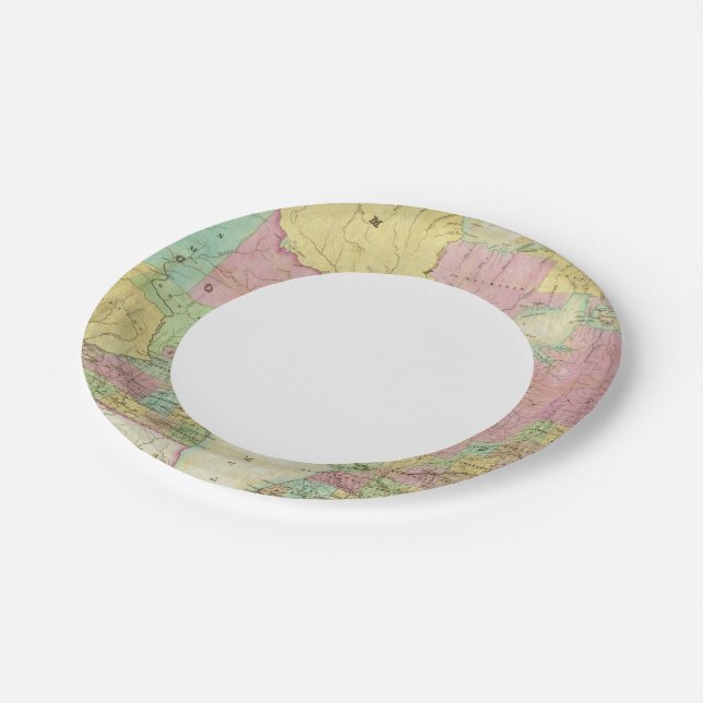 Map of the State of Michigan Paper Plate (Angled)