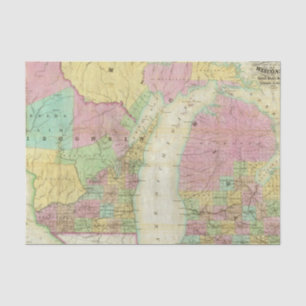 Map of the State of Michigan Tissue Paper