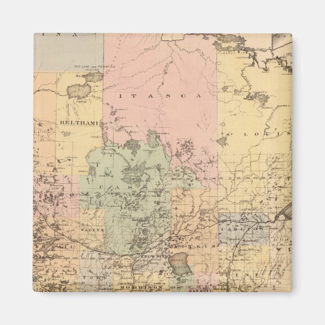Map of the State of Minnesota, 1874 Magnet (Front)
