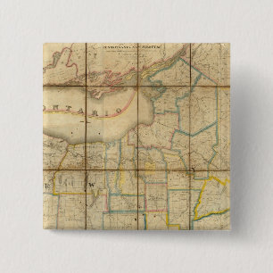 Map of the State of New York 15 Cm Square Badge